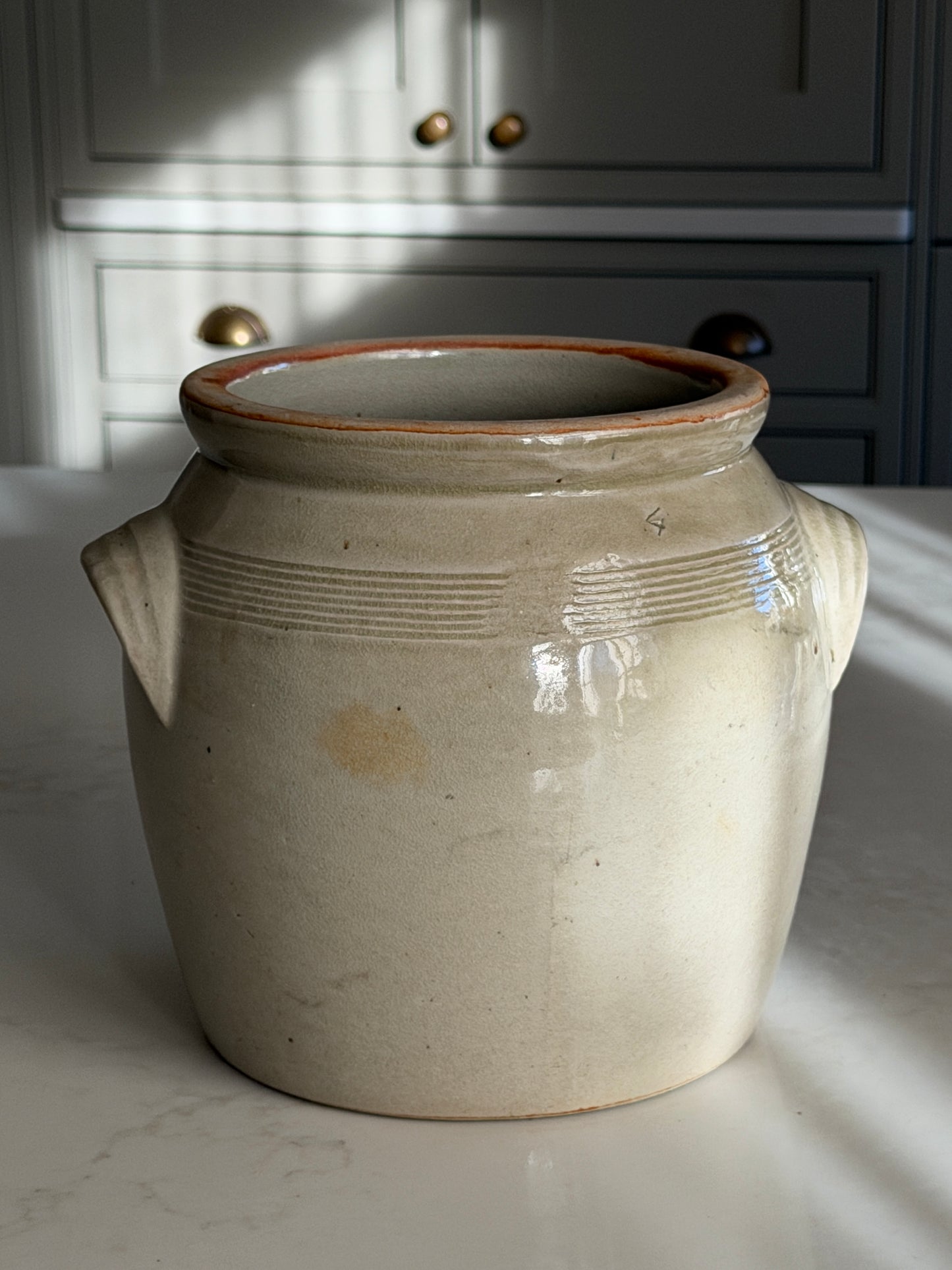 Green-Grey French Confit Pot