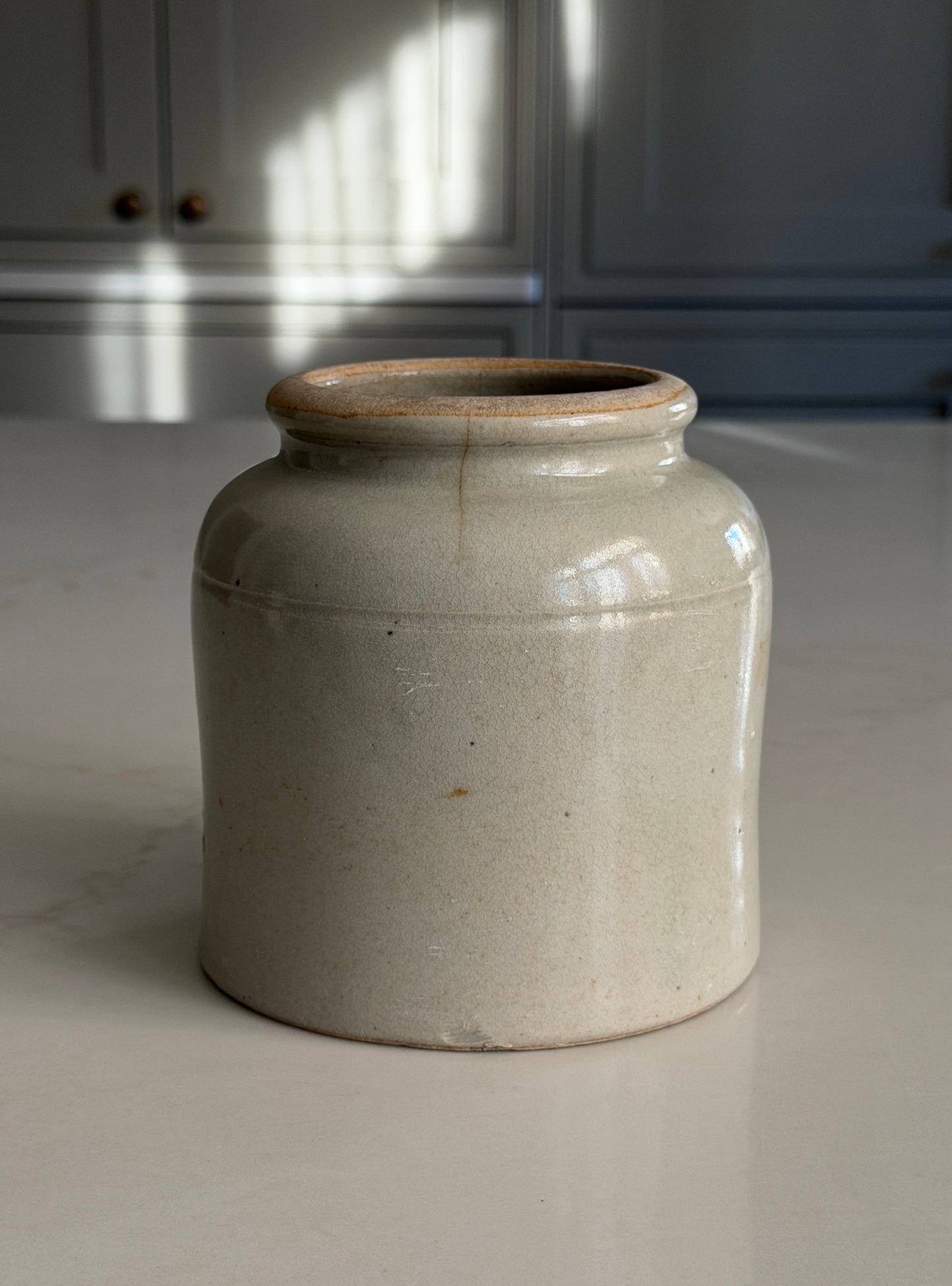 Medium French Greige Stoneware Pot