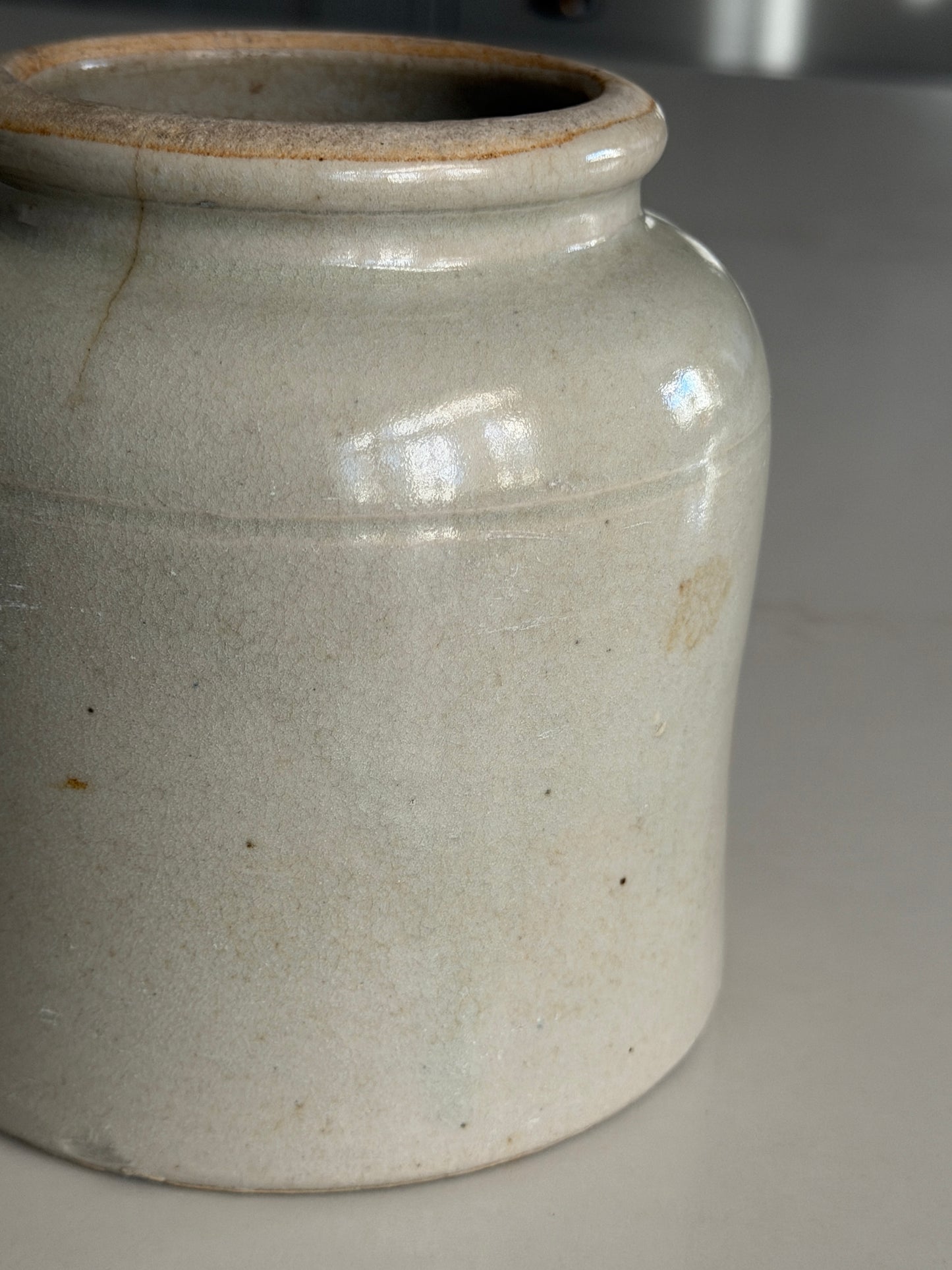 Medium French Greige Stoneware Pot