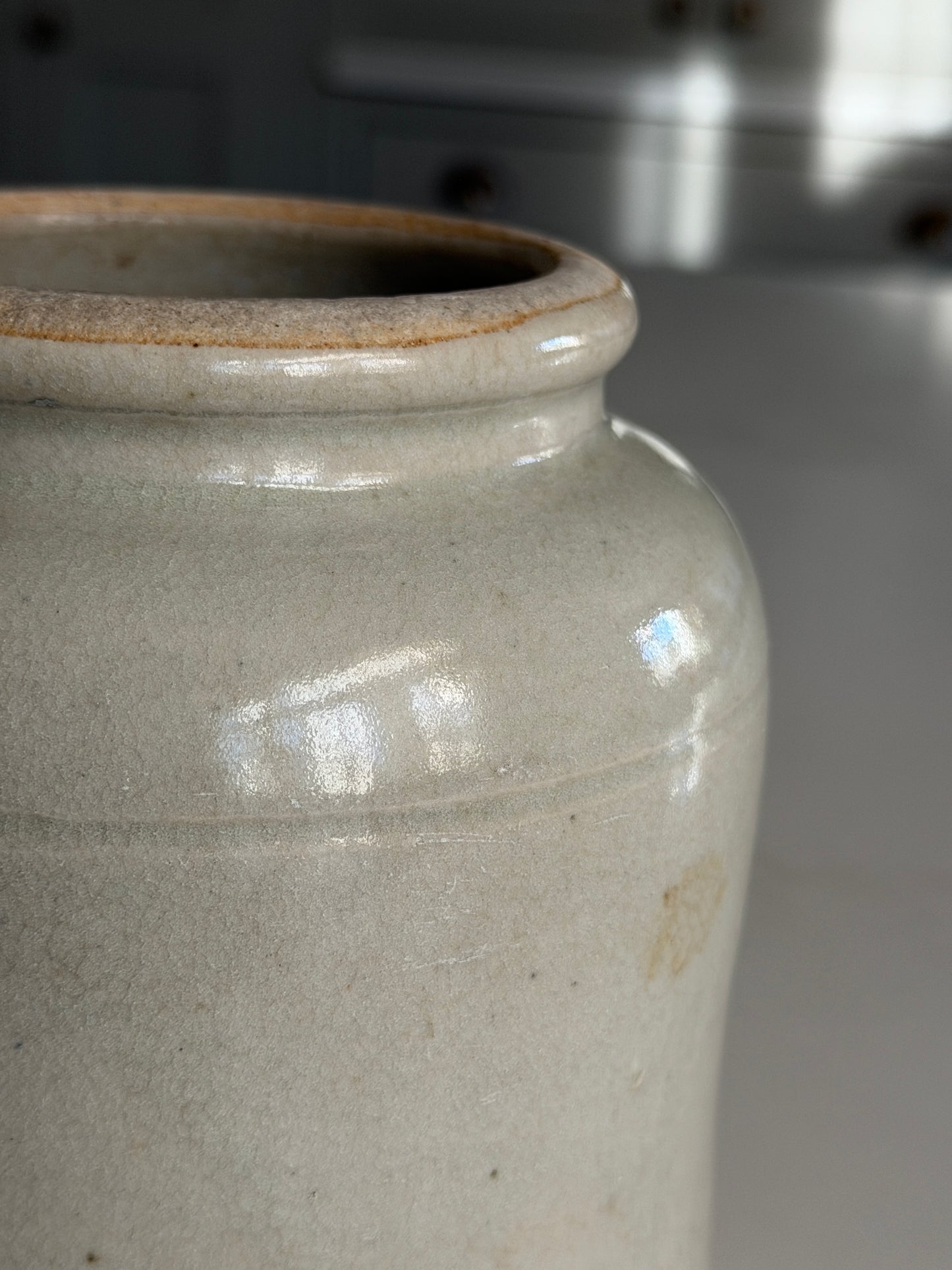 Medium French Greige Stoneware Pot