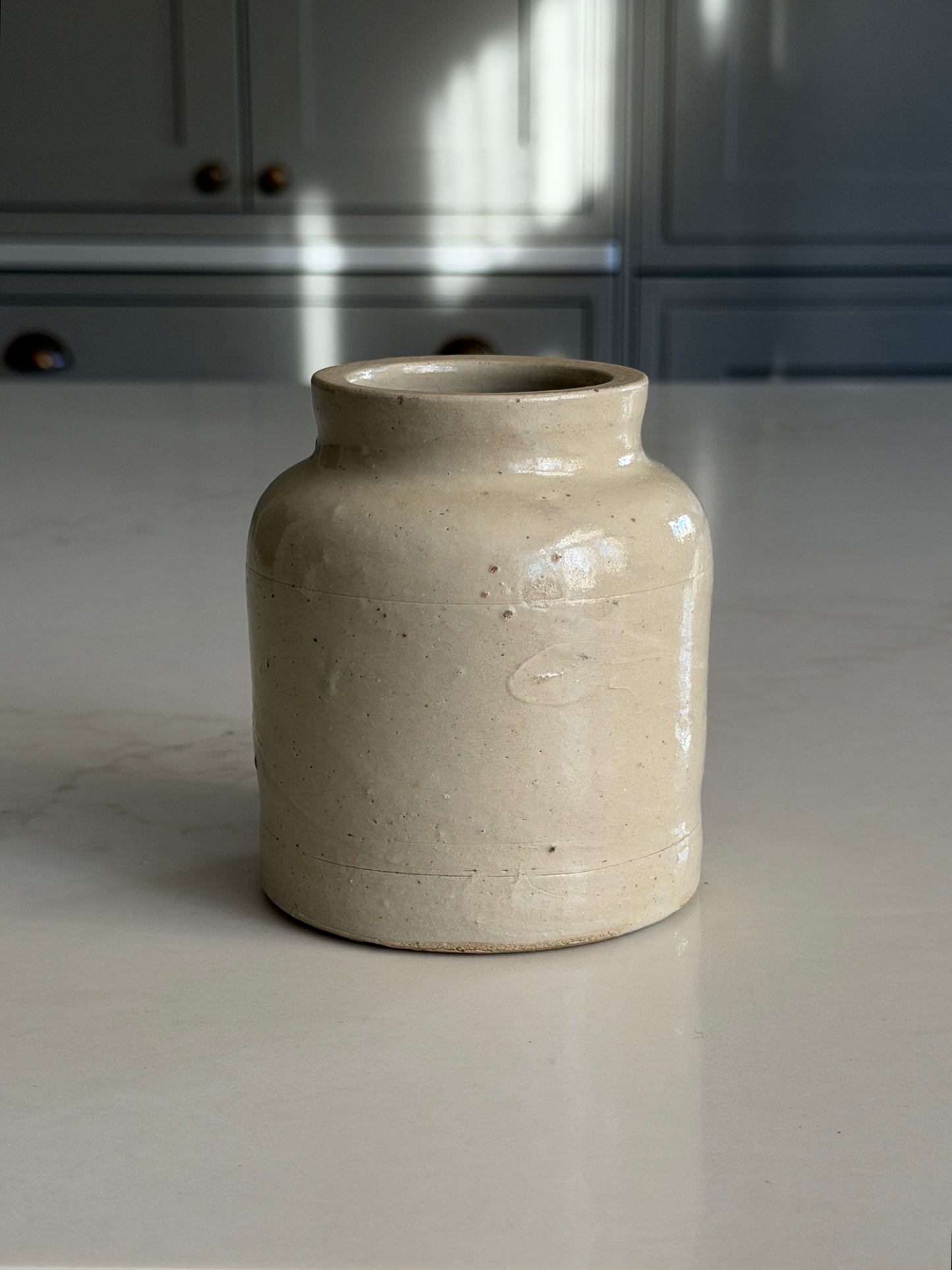 French Greige Stoneware Pot