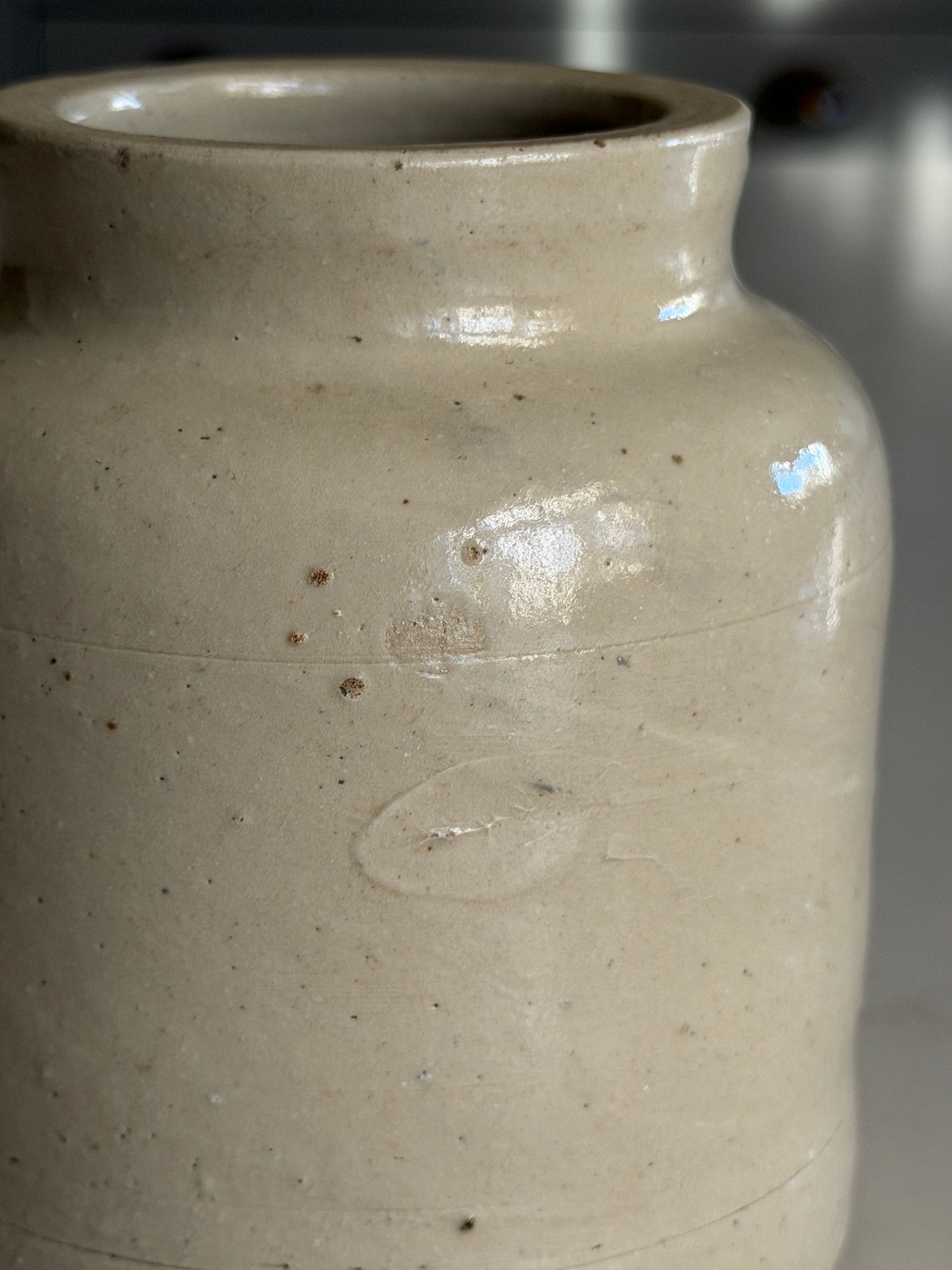 French Greige Stoneware Pot