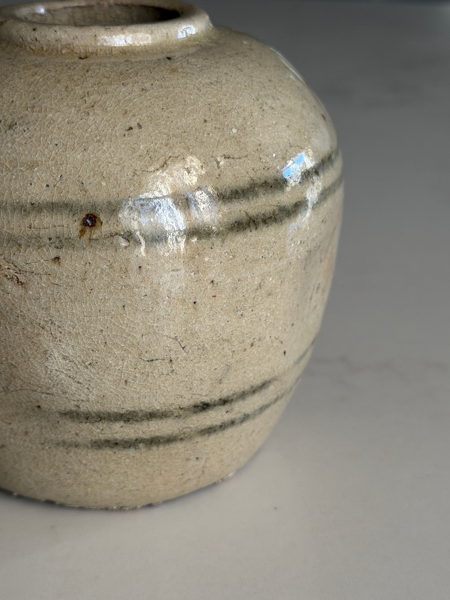 Green Banded Ginger Jar