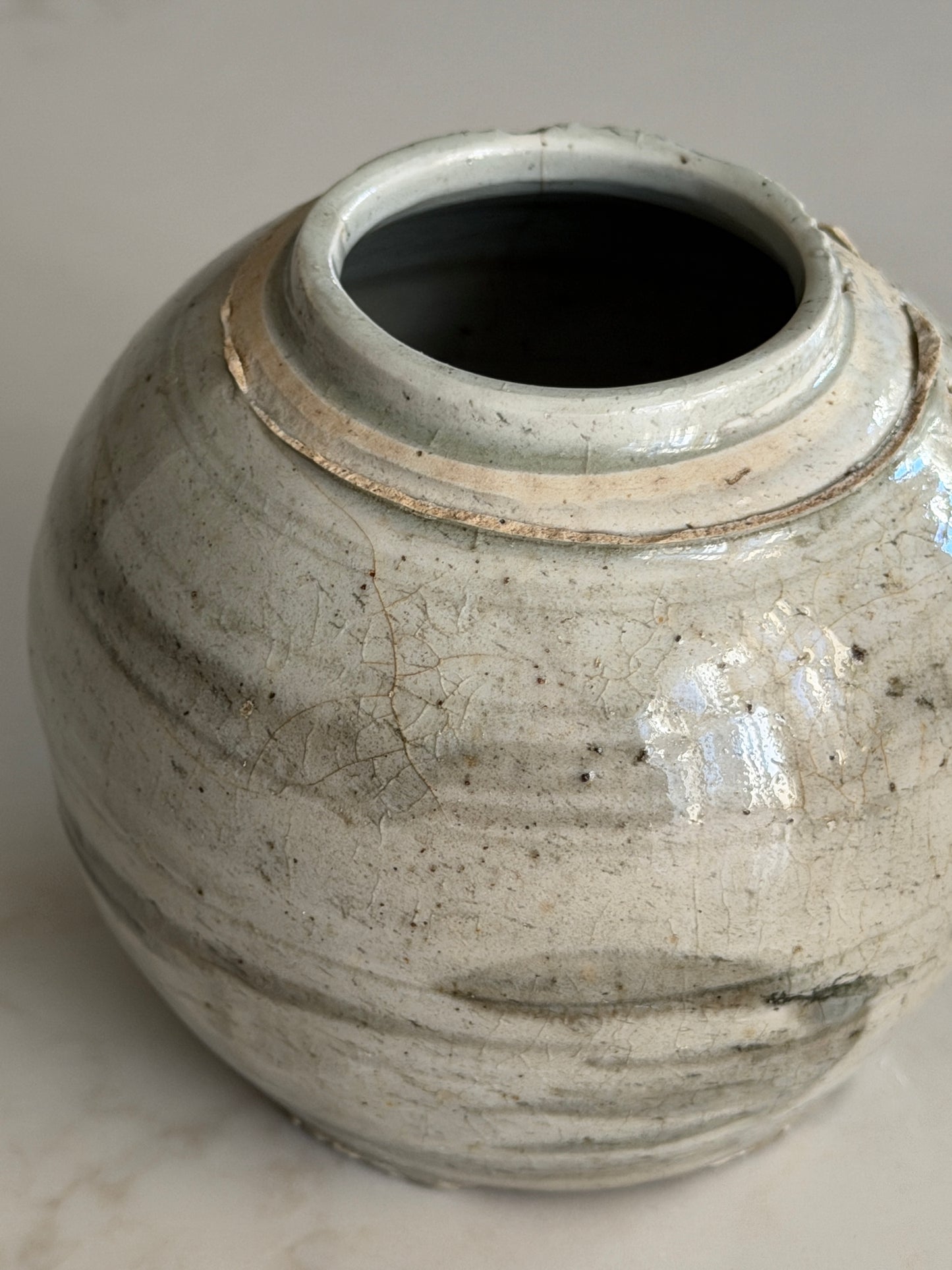 Grey Painted Ginger Jar