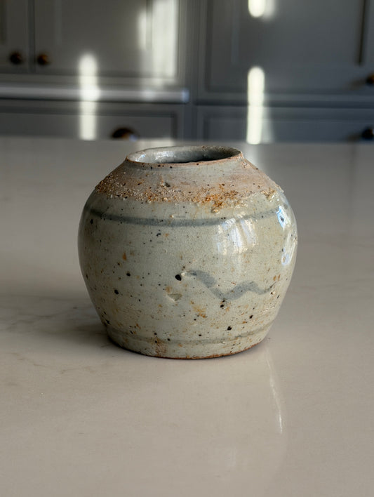 Small Blue Painted Ginger Jar
