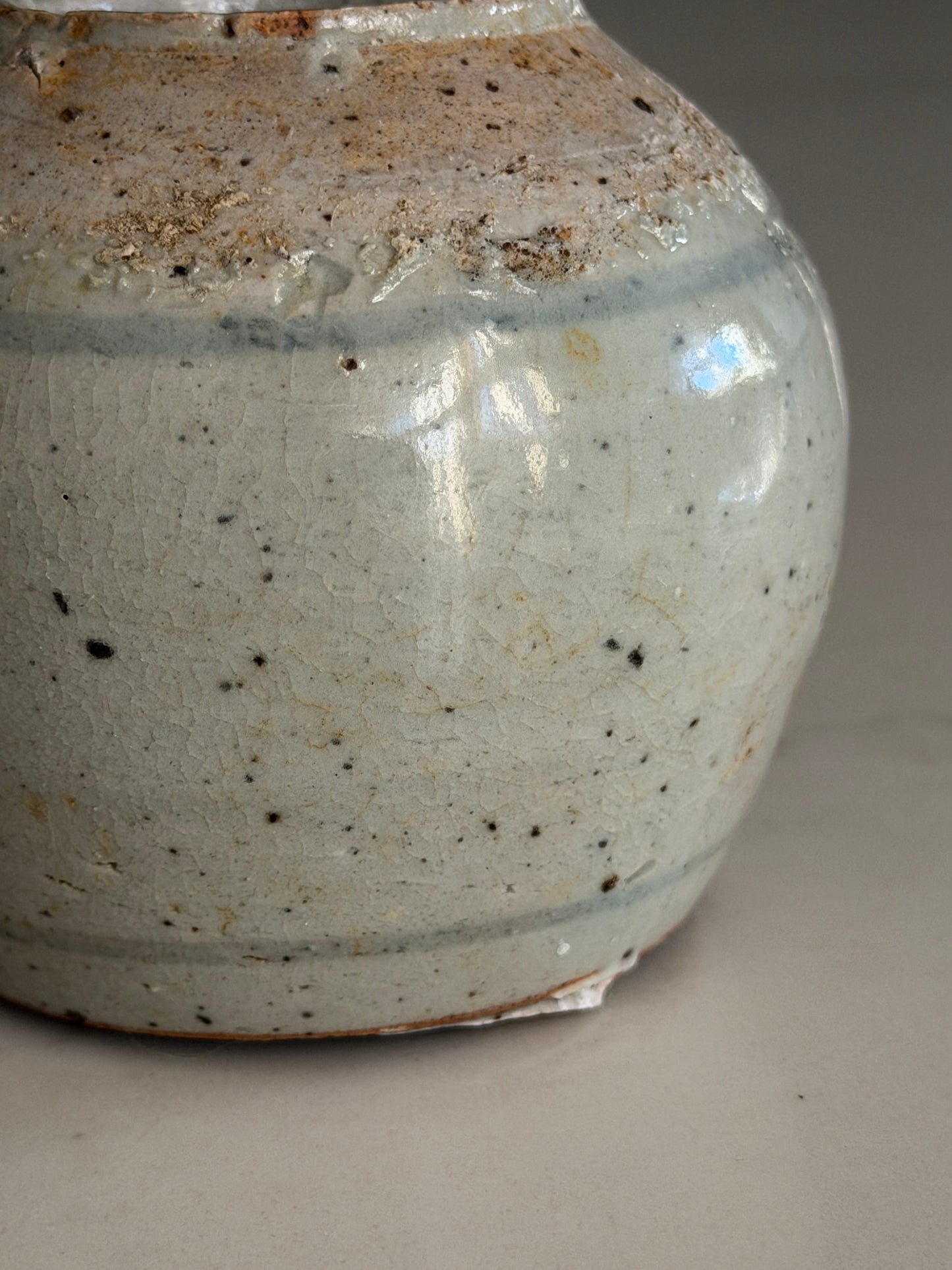 Small Blue Painted Ginger Jar