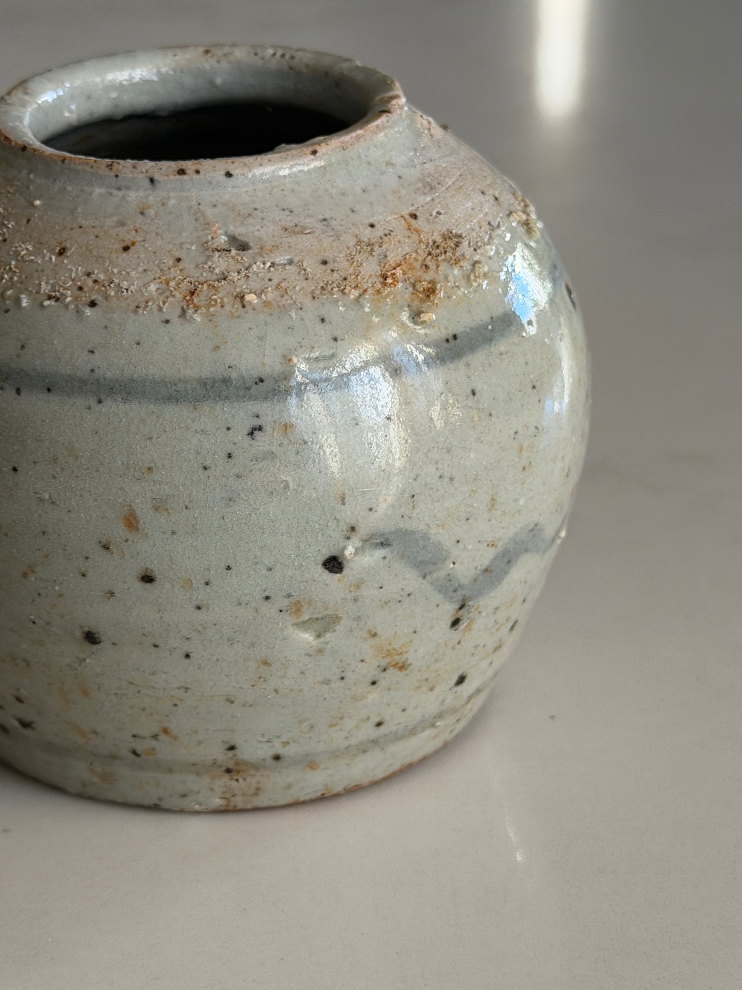 Small Blue Painted Ginger Jar