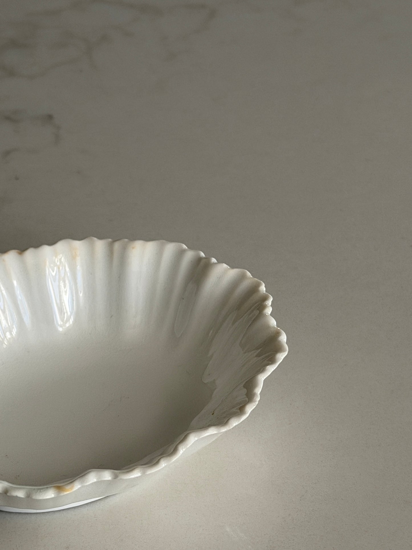 White Scalloped Trinket Dish