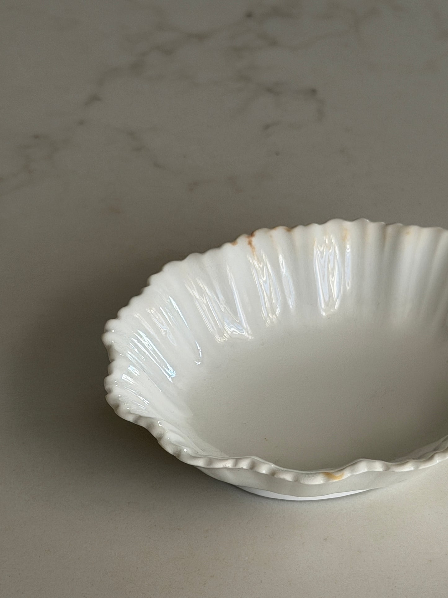 White Scalloped Trinket Dish