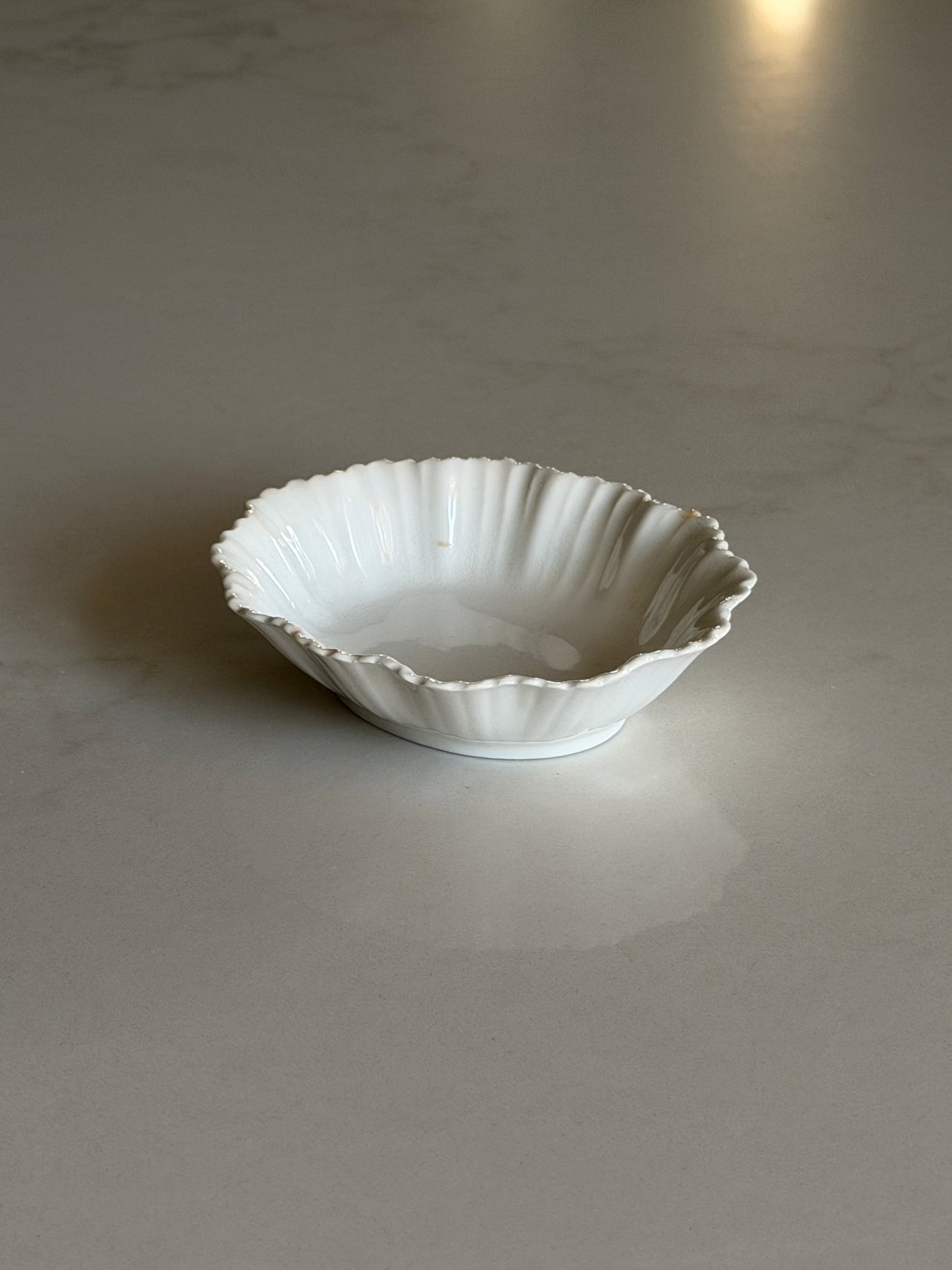 White Scalloped Trinket Dish