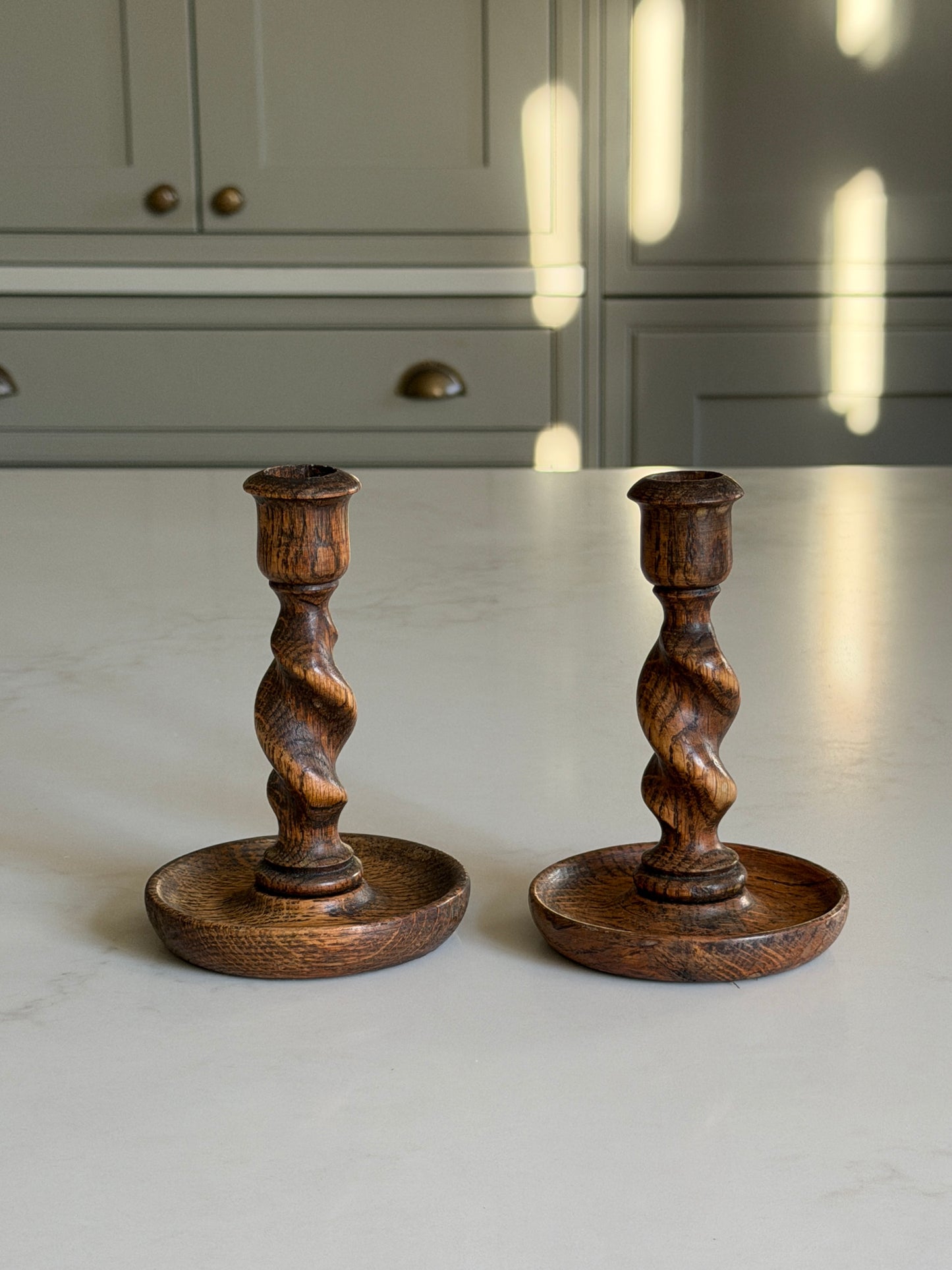Pair of Barley Twist Candlestick Holders