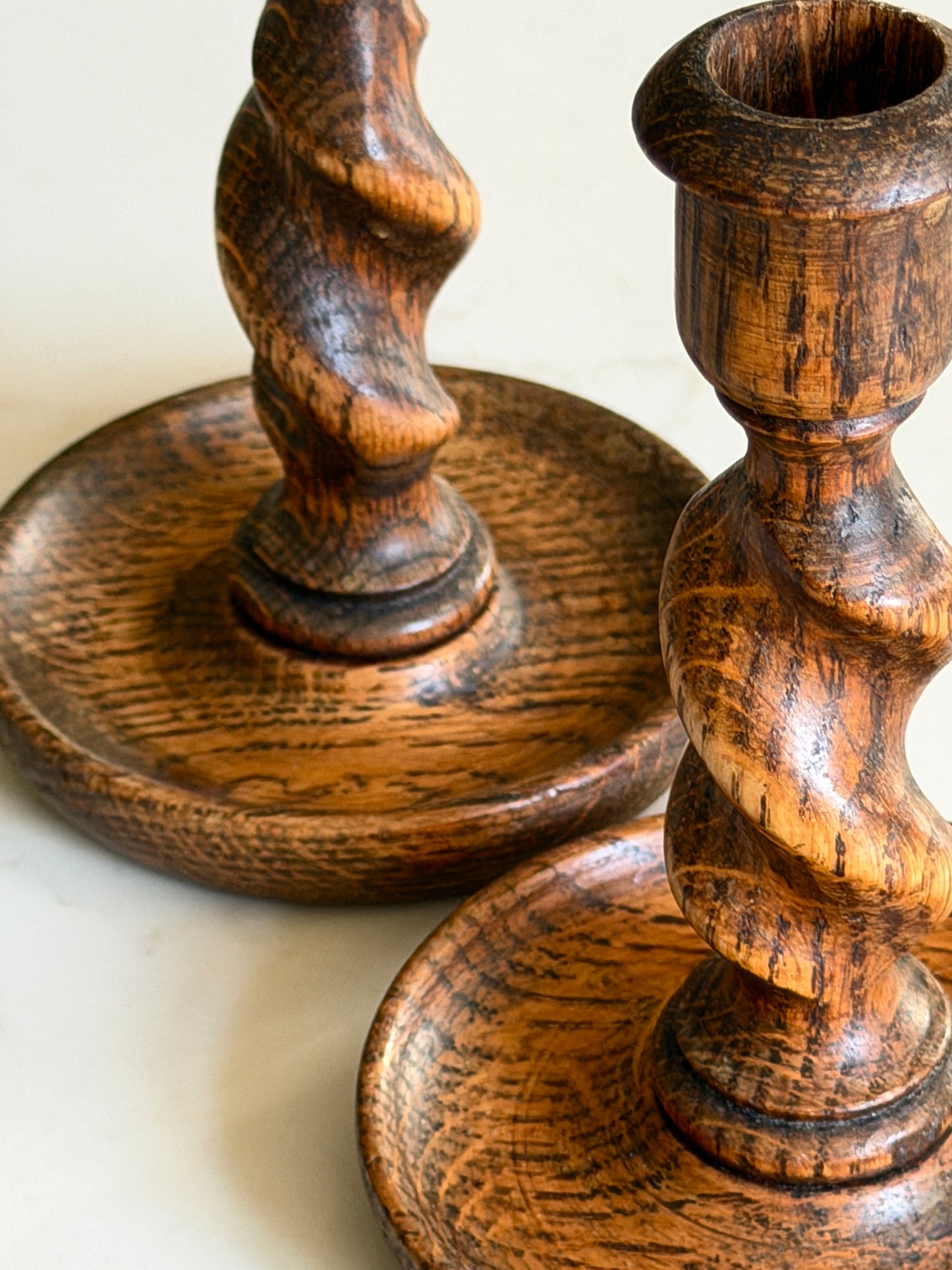 Pair of Barley Twist Candlestick Holders