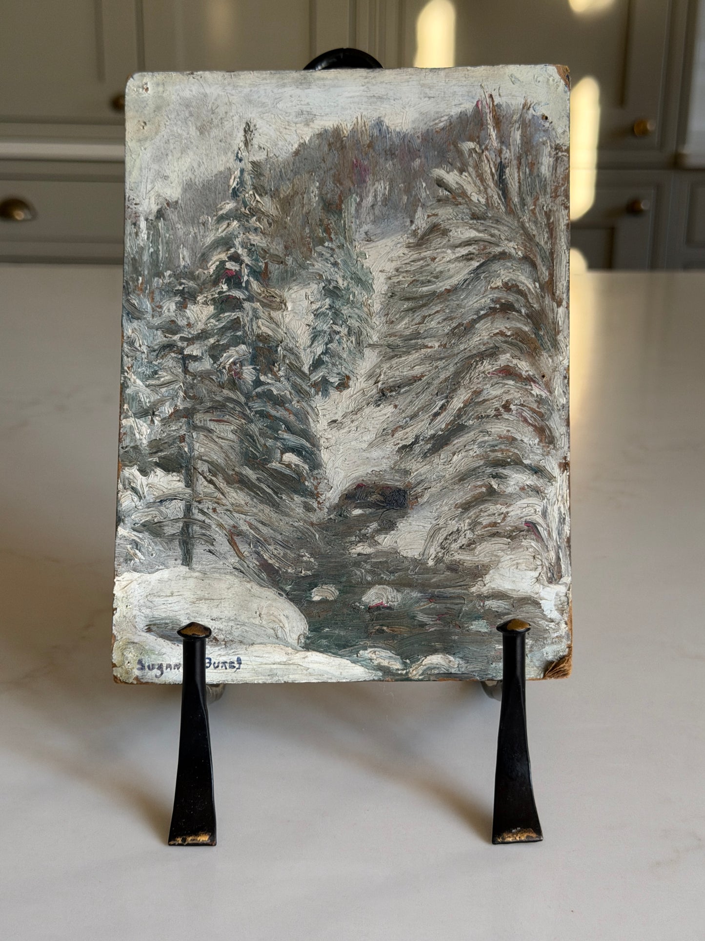 French Oil Painting on Board 'La Neige'