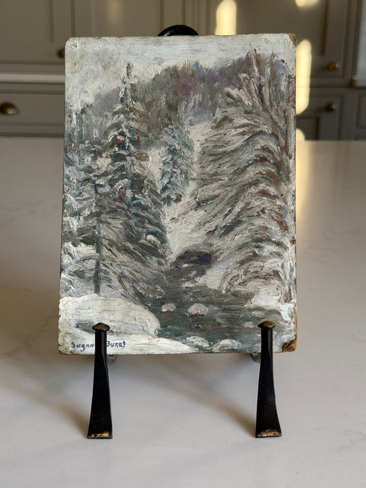 French Oil Painting on Board 'La Neige'