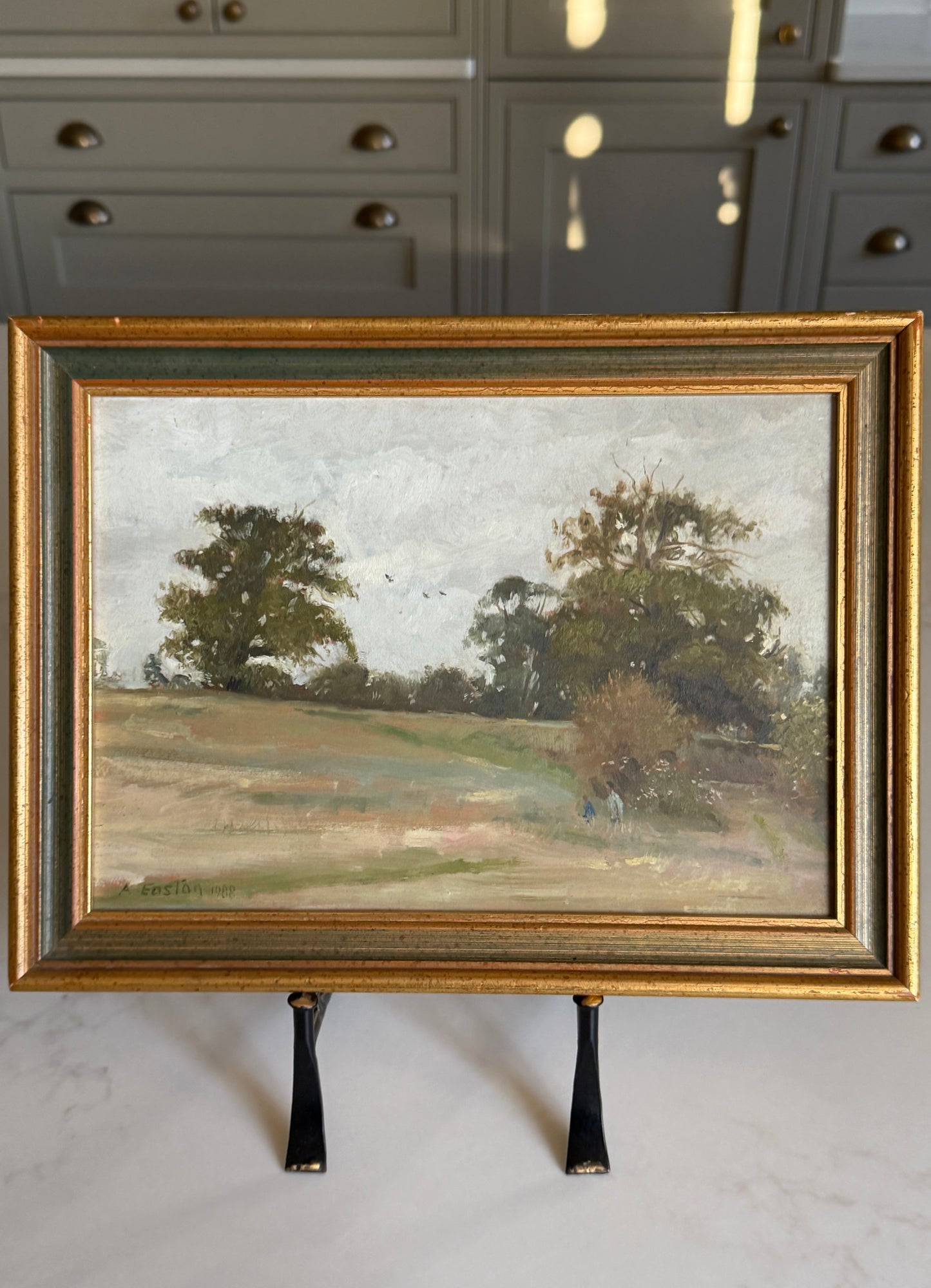 Framed & Signed Rural Landscape Oil Painting on Board