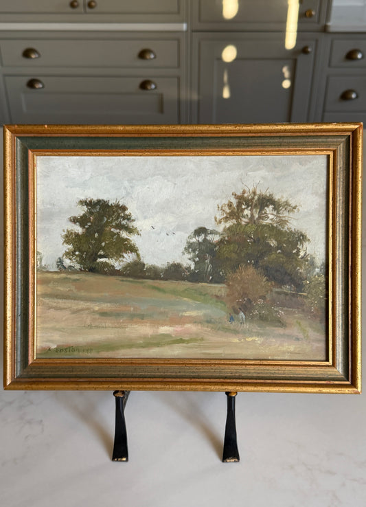 Framed & Signed Rural Landscape Oil Painting on Board