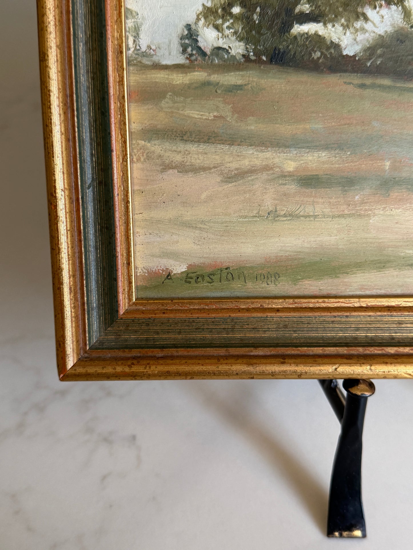 Framed & Signed Rural Landscape Oil Painting on Board