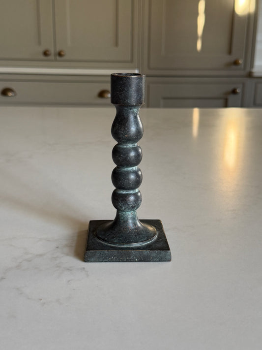 Bronze Bobbin Candlestick Holder
