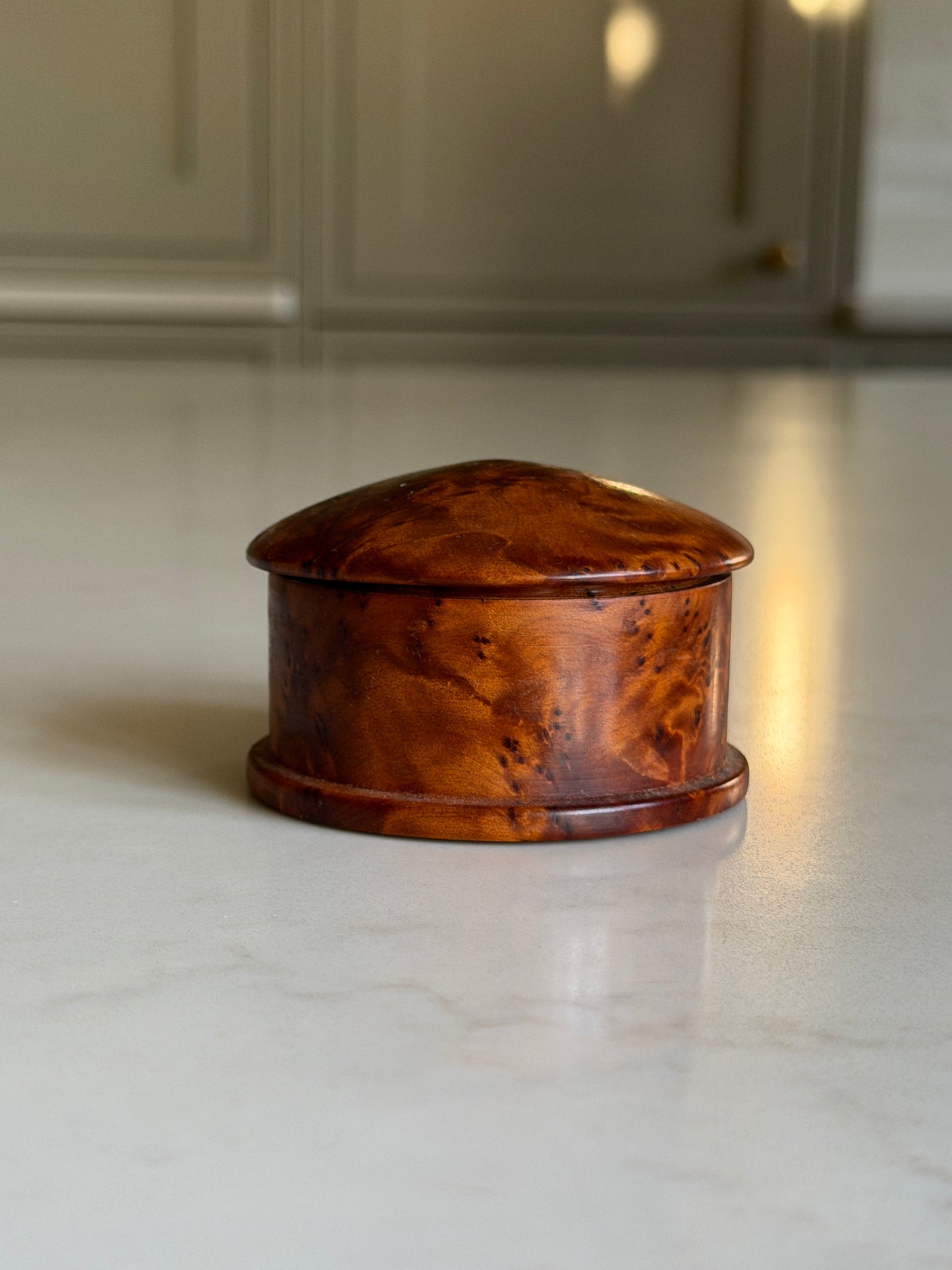 Small Burlwood Lidded Pot