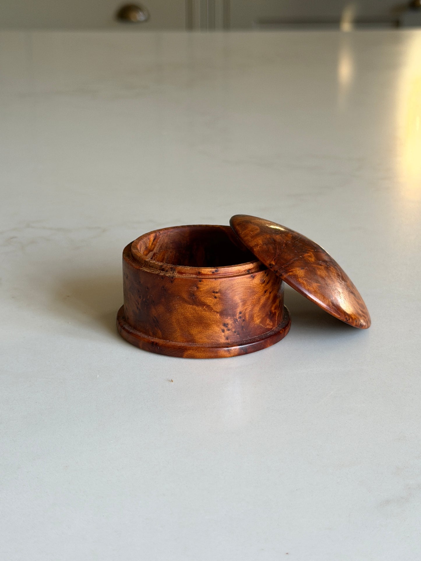 Small Burlwood Lidded Pot