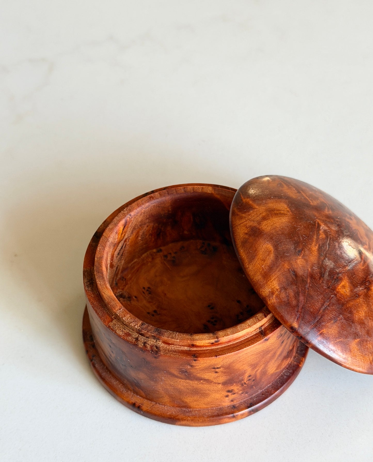 Small Burlwood Lidded Pot