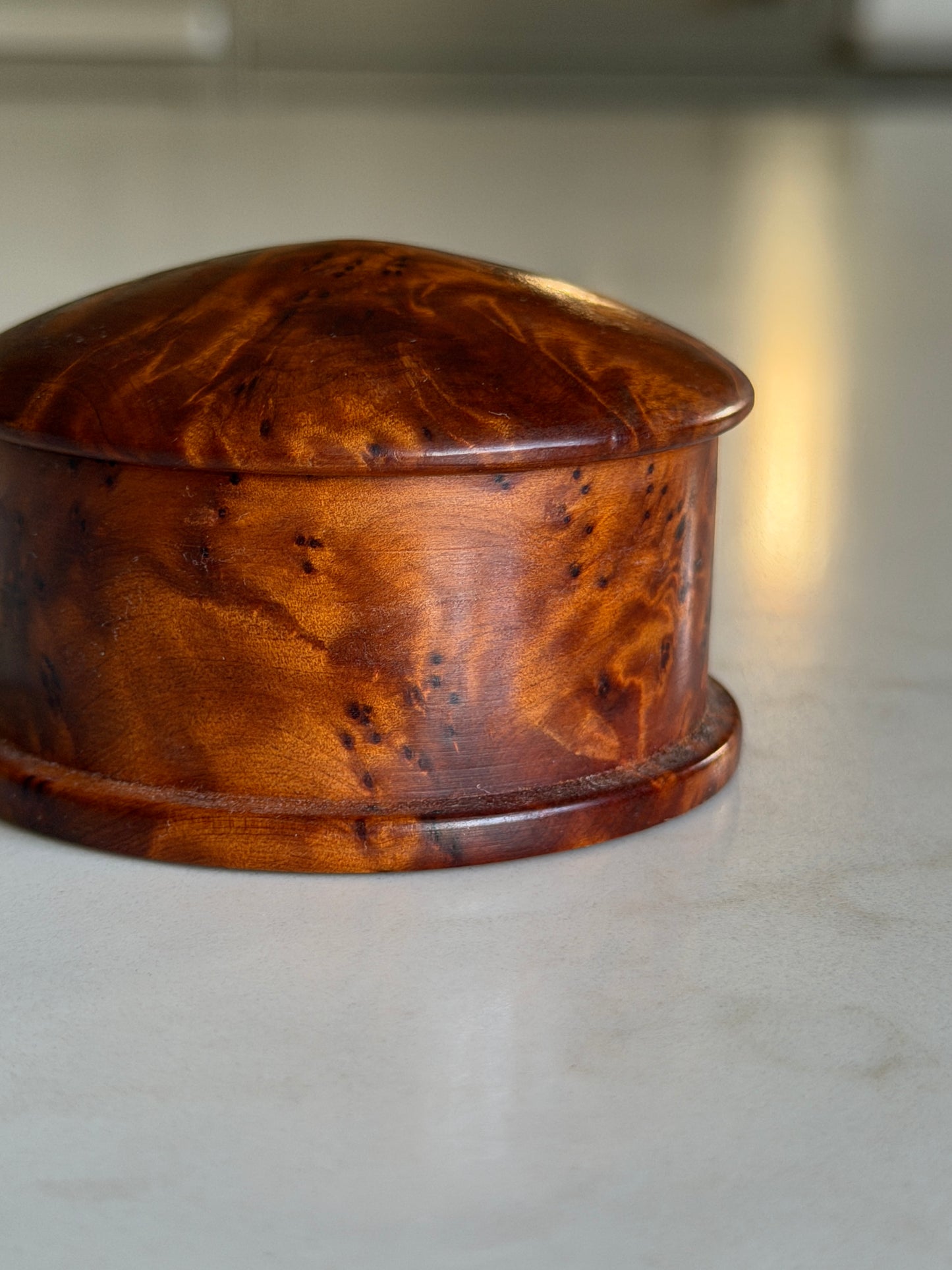 Small Burlwood Lidded Pot