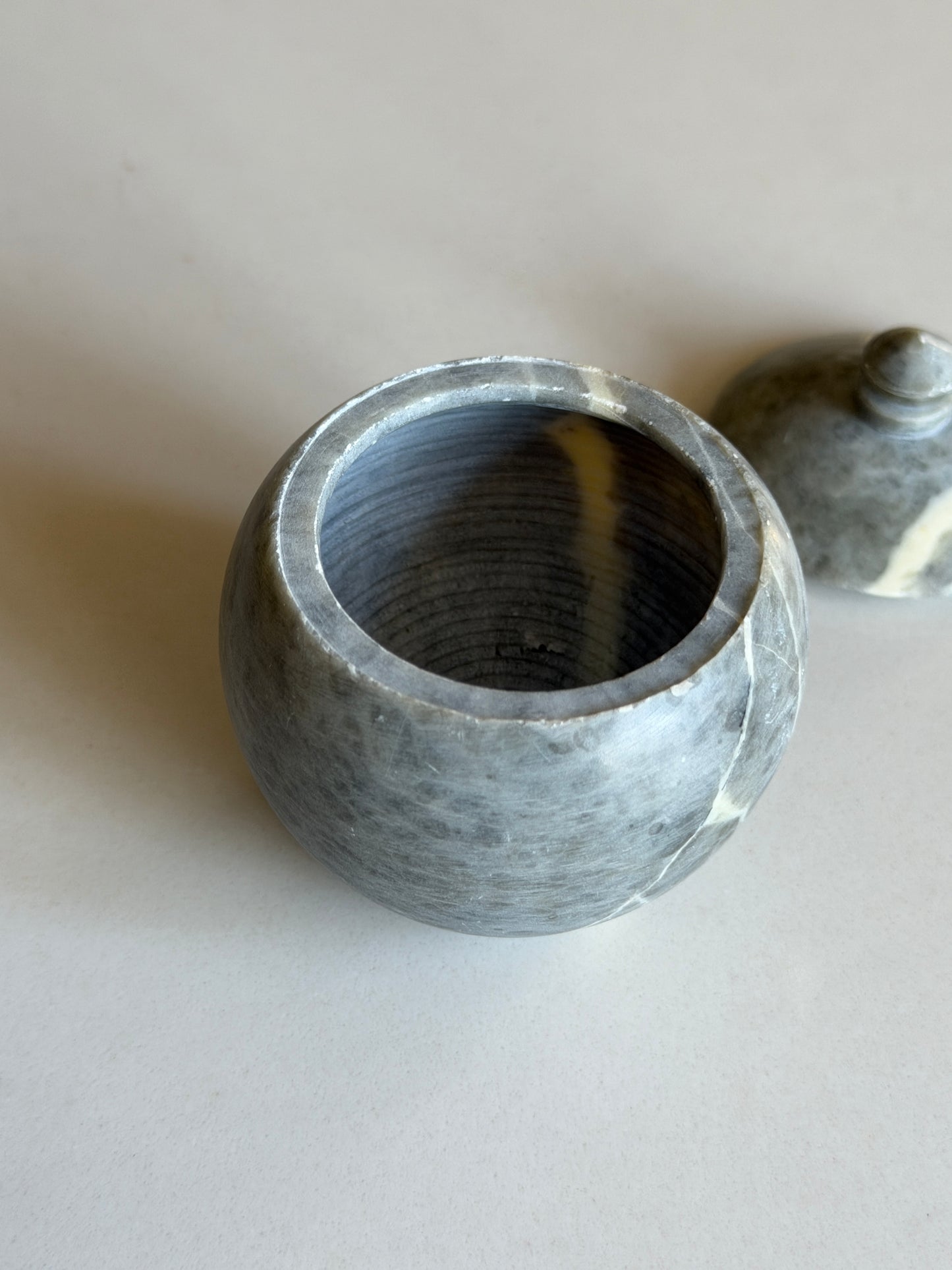 Small Soapstone Lidded Pot