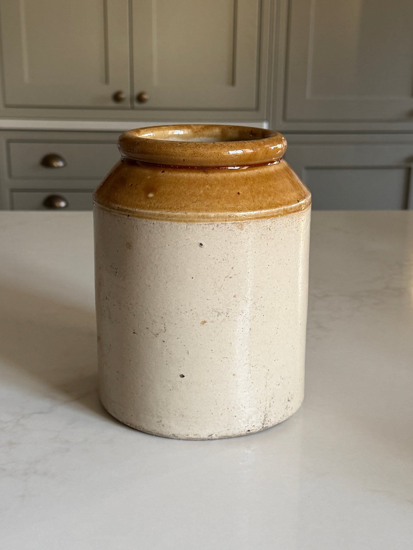 Two-Toned Victorian Salt-Glazed Stoneware Pot