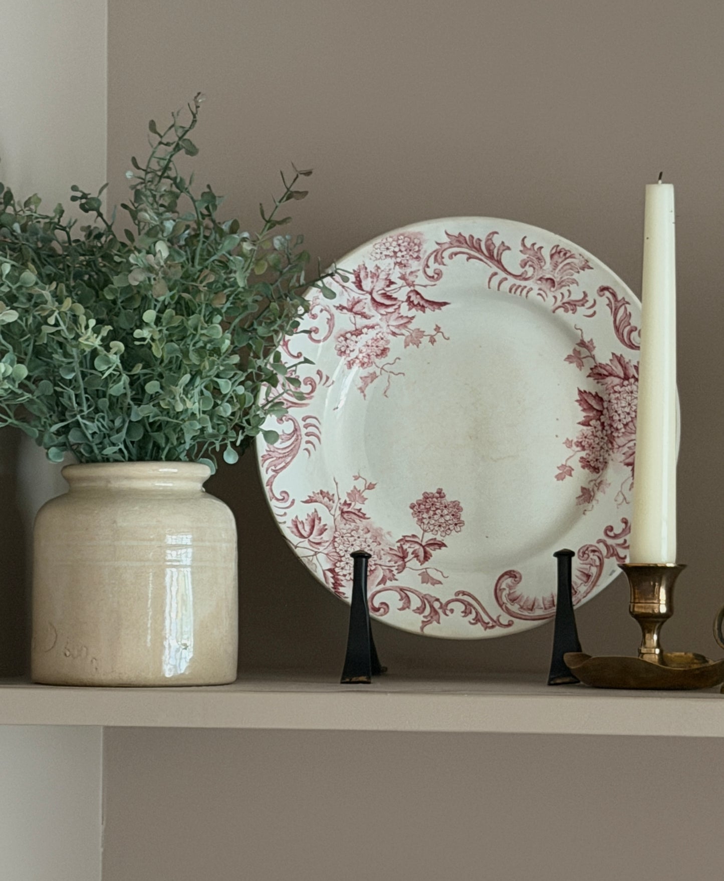 French Plate with Pink Floral Design