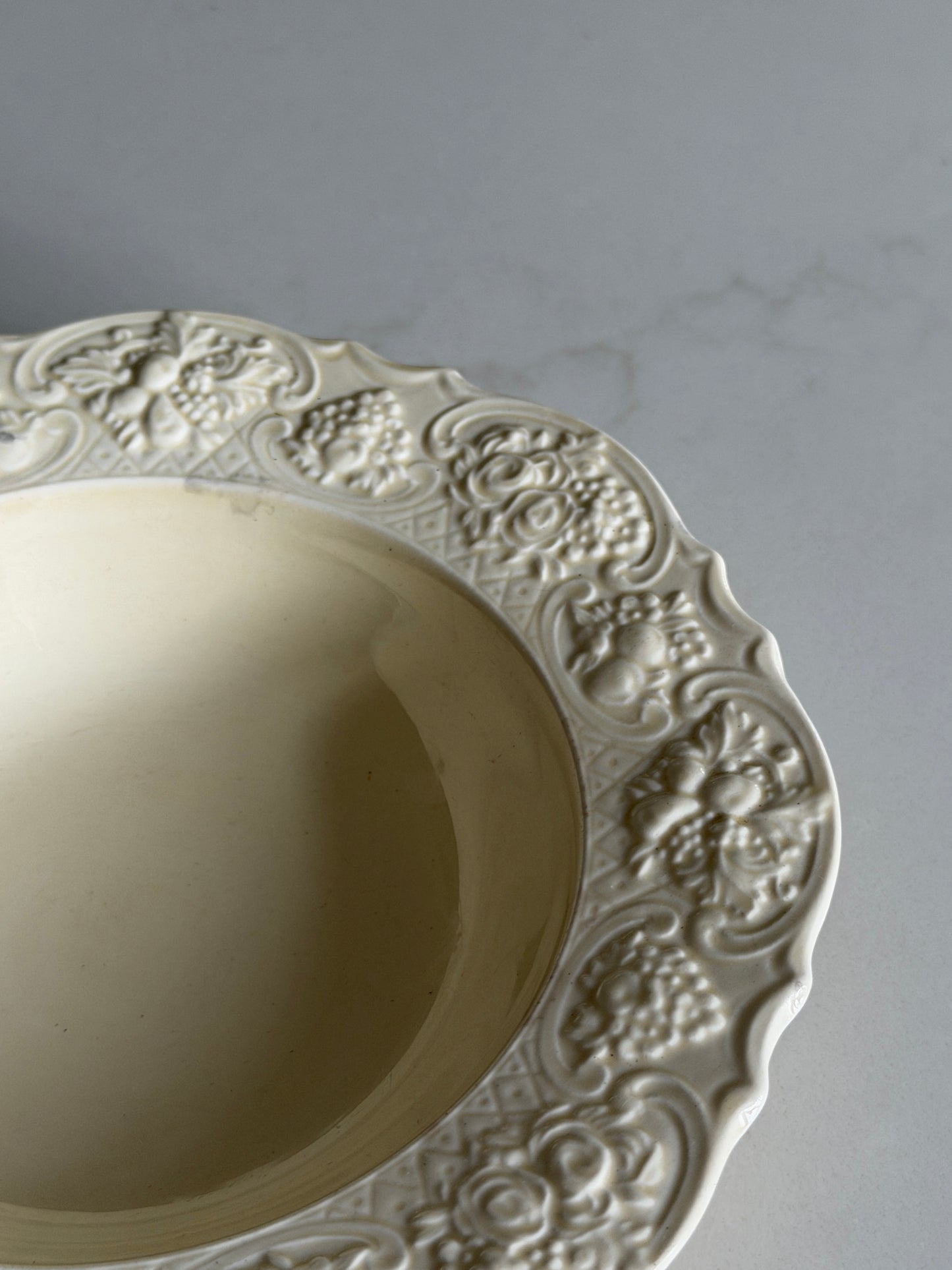 Cream Crown Ducal Floral Embossed Bowl