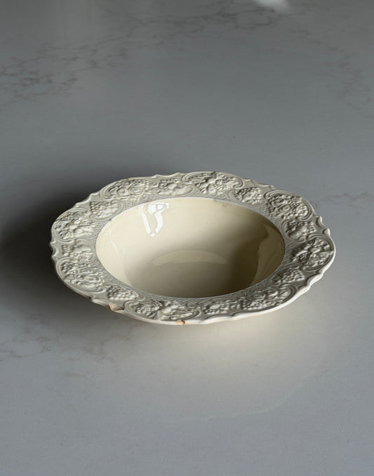 Cream Crown Ducal Floral Embossed Bowl