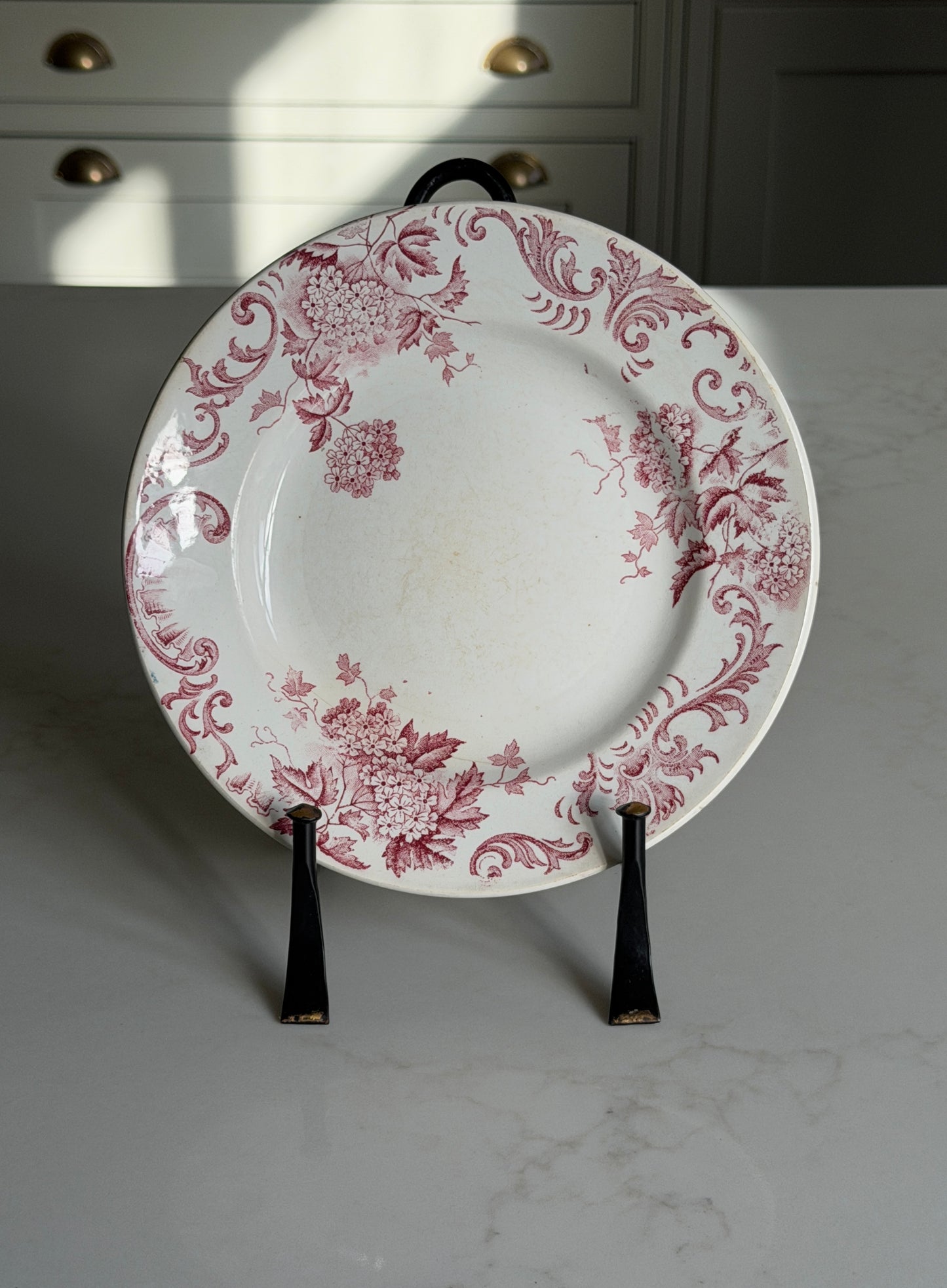 French Plate with Pink Floral Design