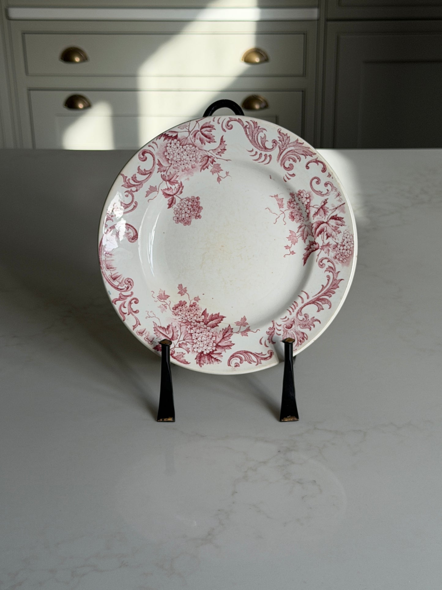 French Plate with Pink Floral Design