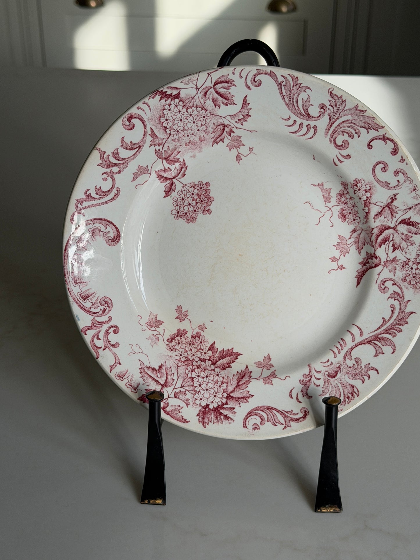 French Plate with Pink Floral Design