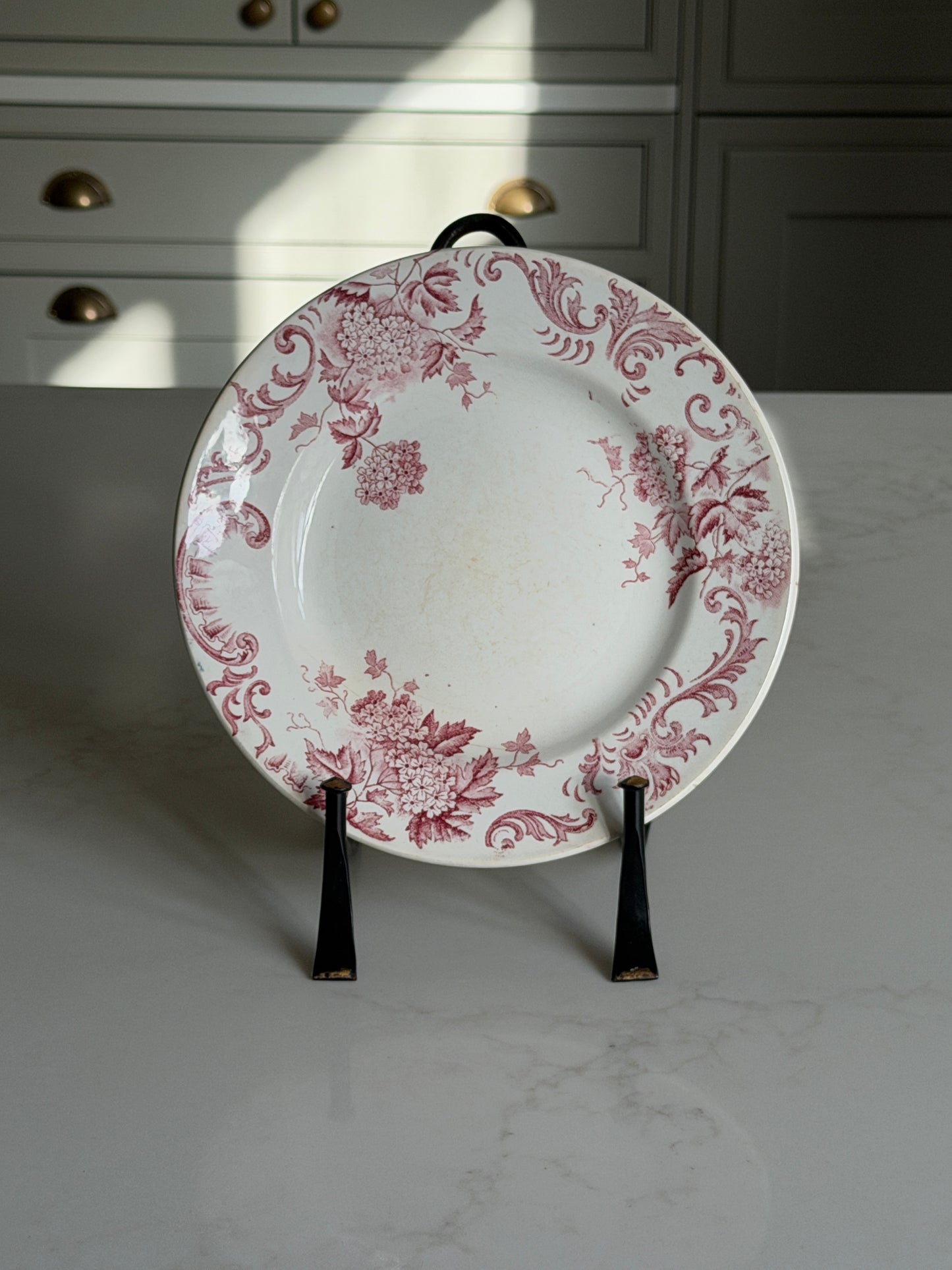 French Plate with Pink Floral Design