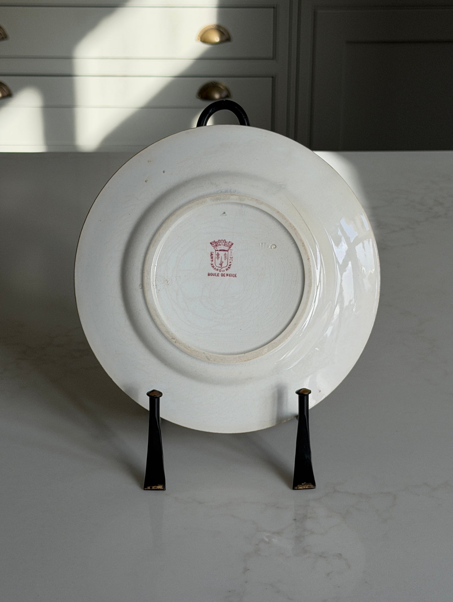 French Plate with Pink Floral Design