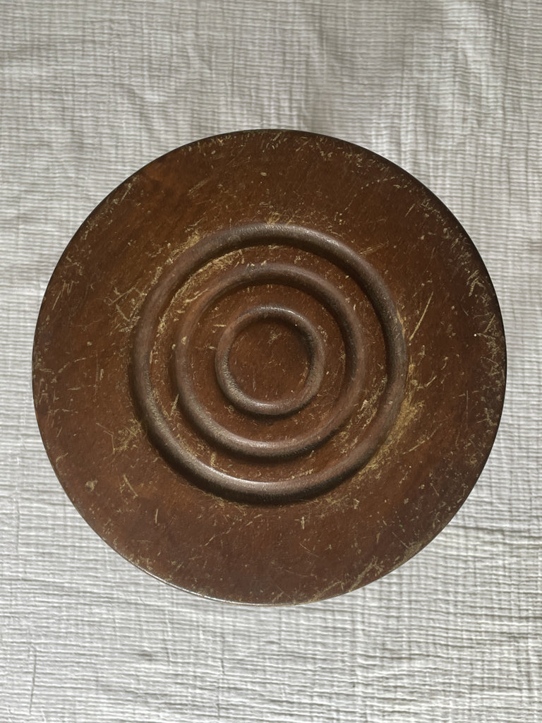 Vintage French Small Round Bobbin Milking Stool