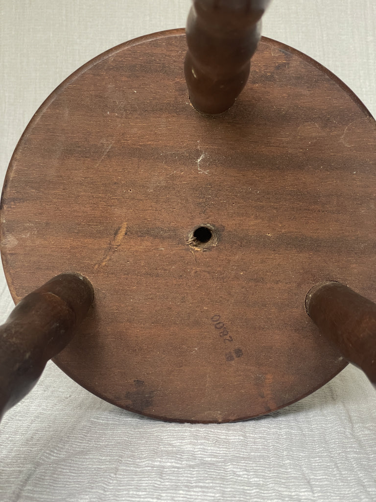 Vintage French Small Round Bobbin Milking Stool