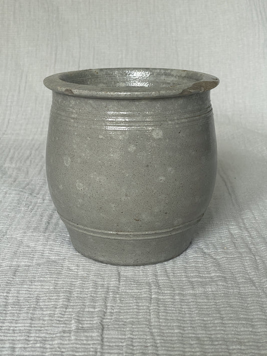 Vintage Grey French Stoneware Pot