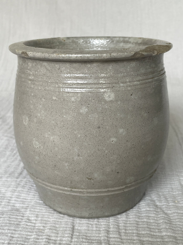 Vintage Grey French Stoneware Pot