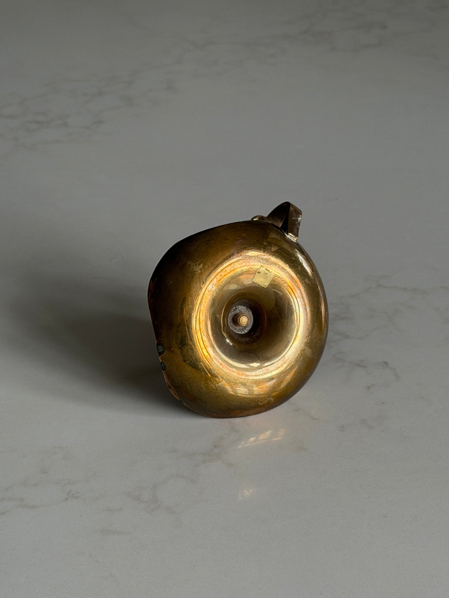 Scalloped Antique Brass Candlestick Holder