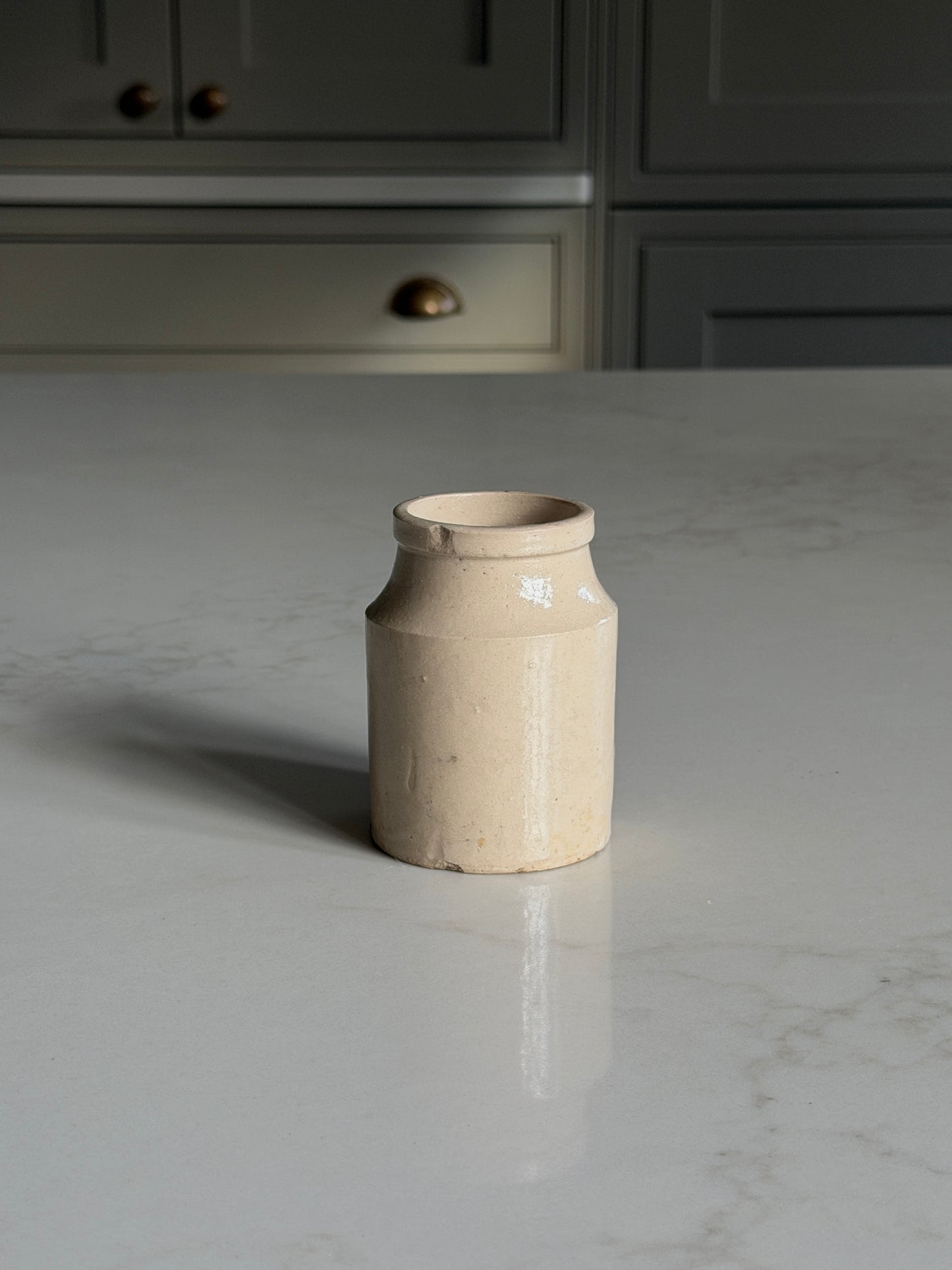 Small Light Beige Stoneware Pot