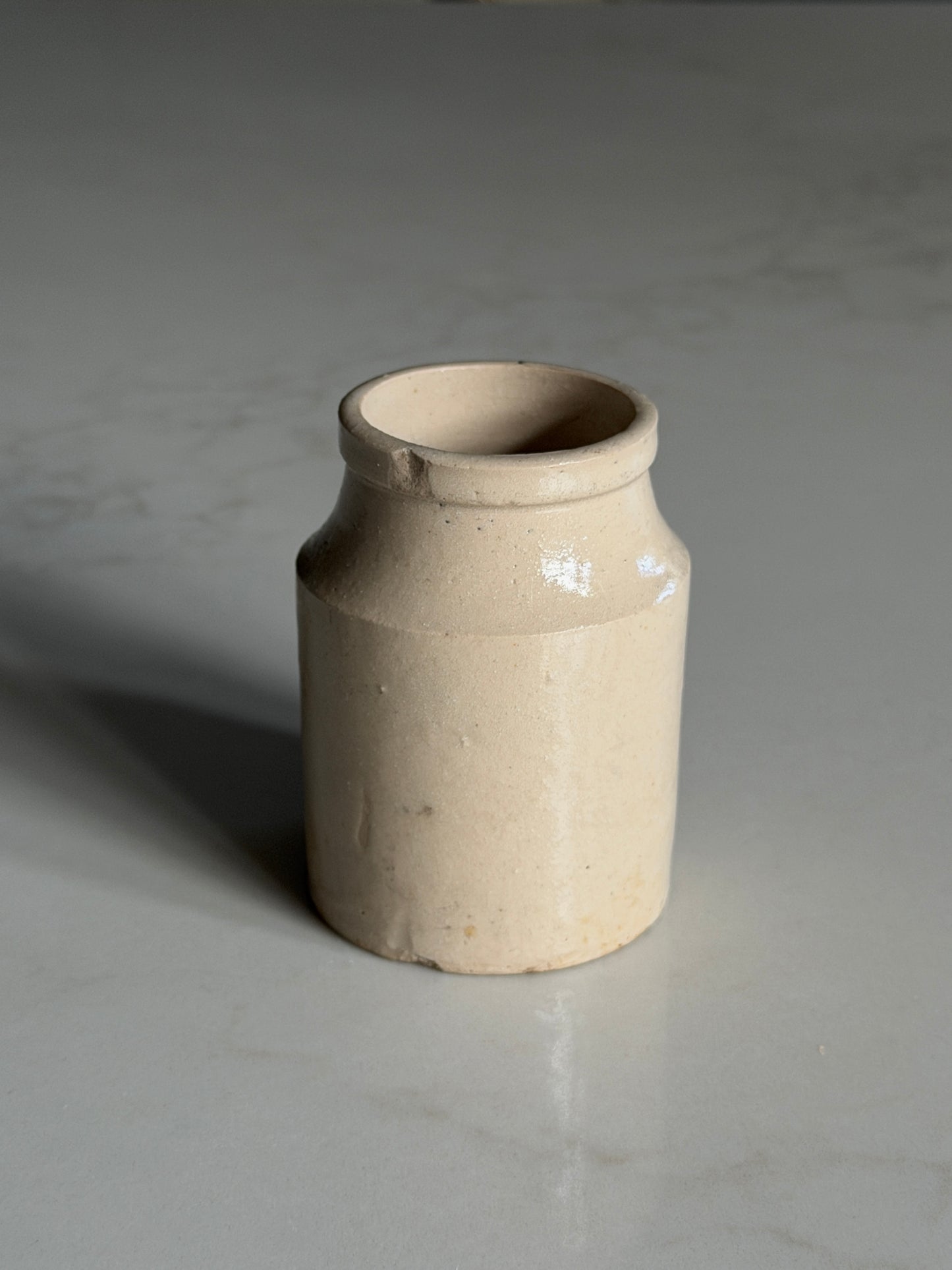 Small Light Beige Stoneware Pot