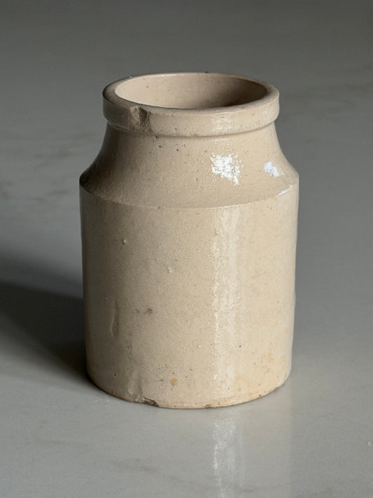 Small Light Beige Stoneware Pot