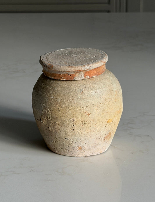 Small Lidded Natural Textured Ginger Jar