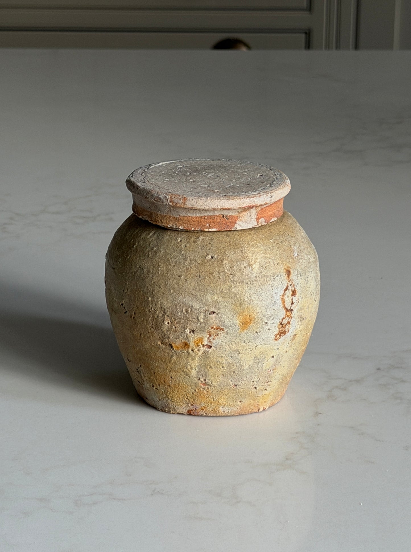 Small Lidded Natural Textured Ginger Jar