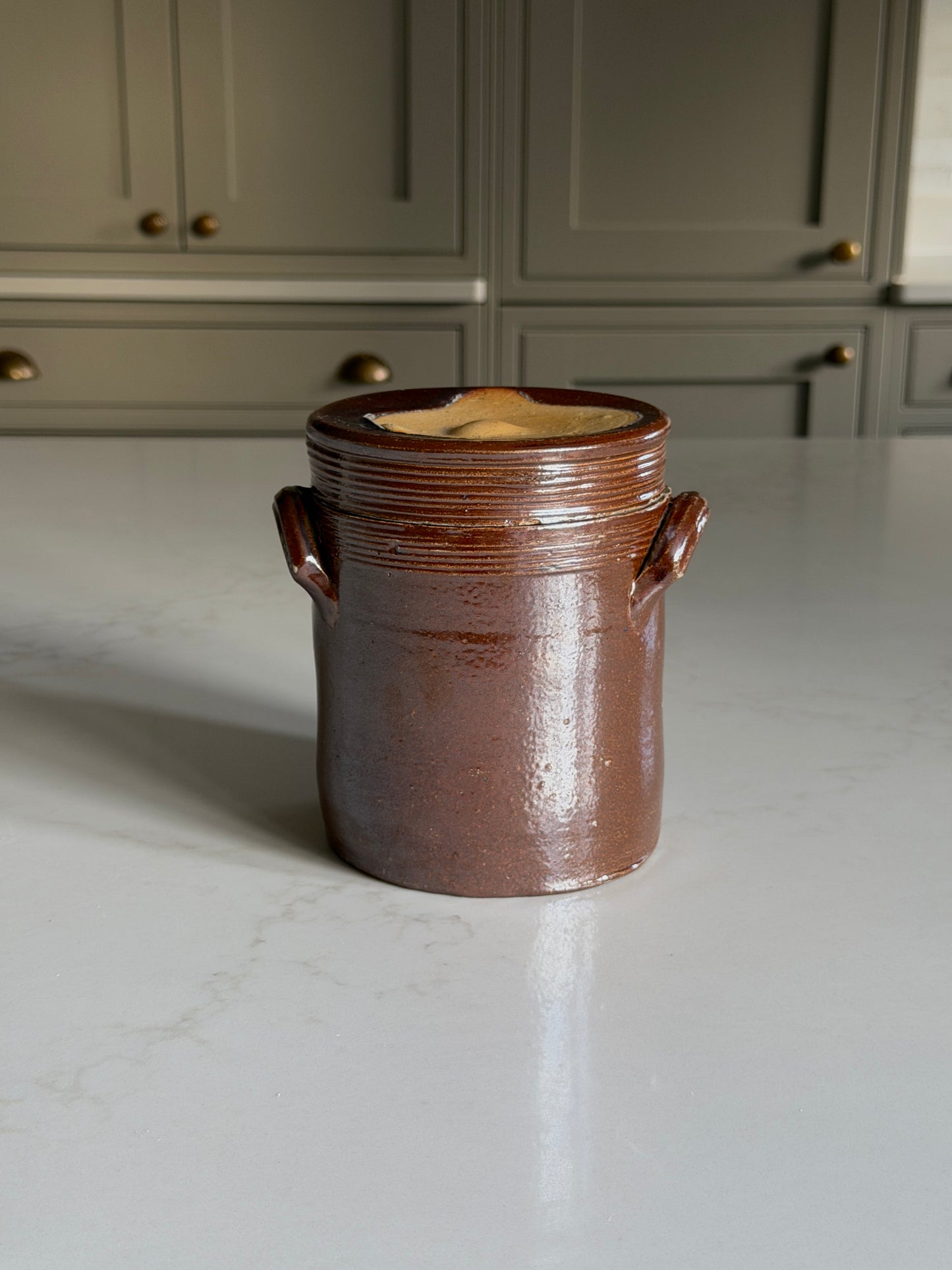 Mini Lidded Chocolate Brown French Confit Pot