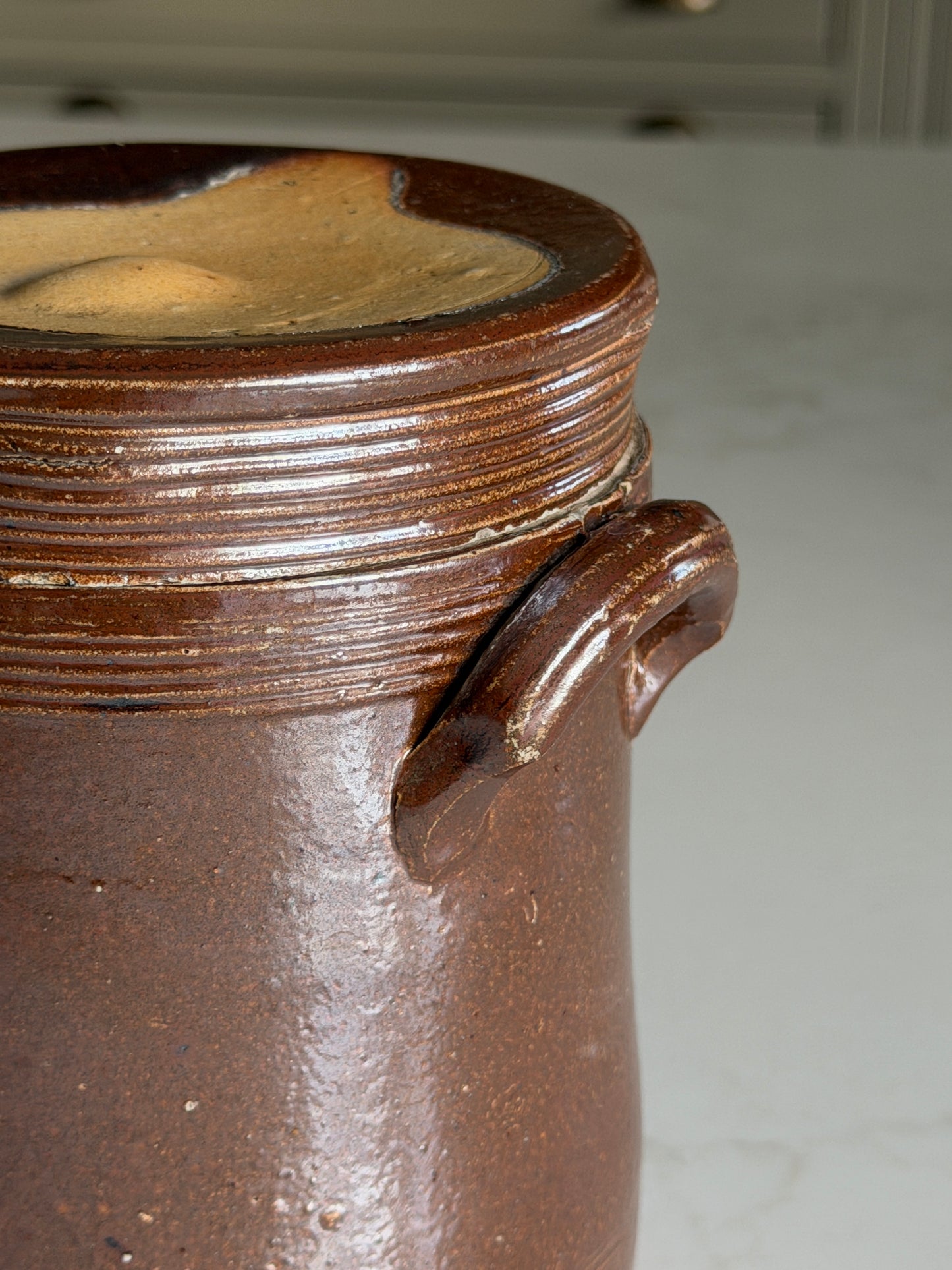 Mini Lidded Chocolate Brown French Confit Pot