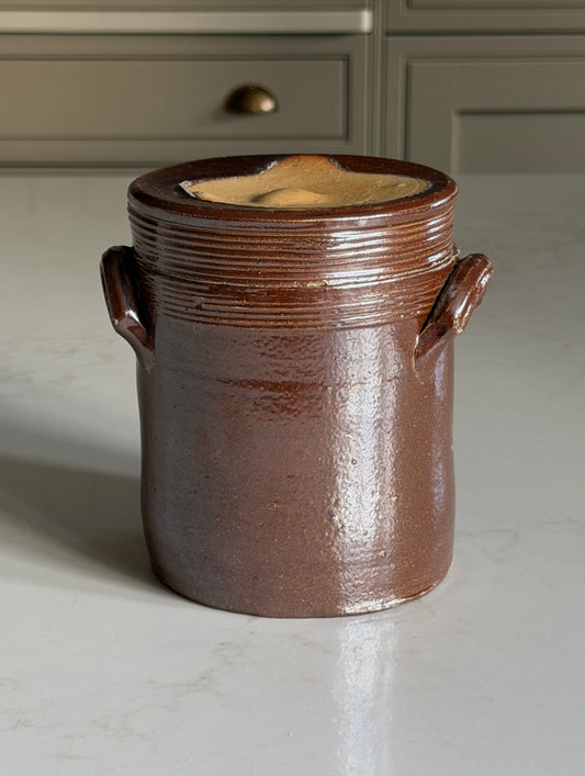 Mini Lidded Chocolate Brown French Confit Pot