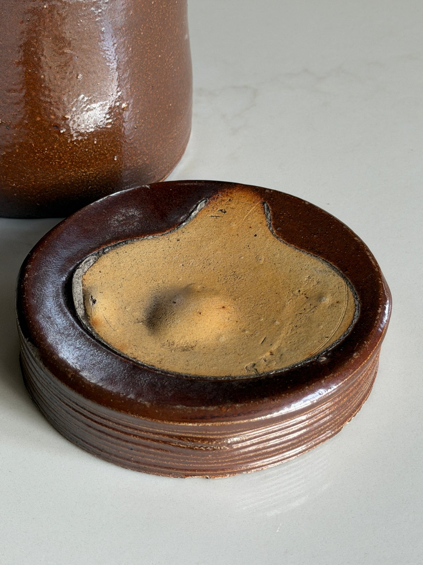 Mini Lidded Chocolate Brown French Confit Pot